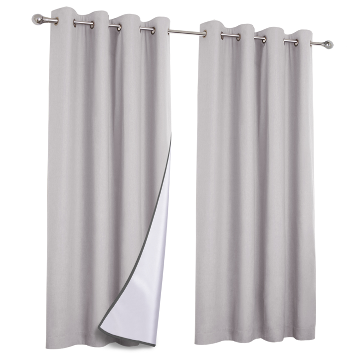 Lot de 2 rideaux thermiques gris clair 135X240 CM