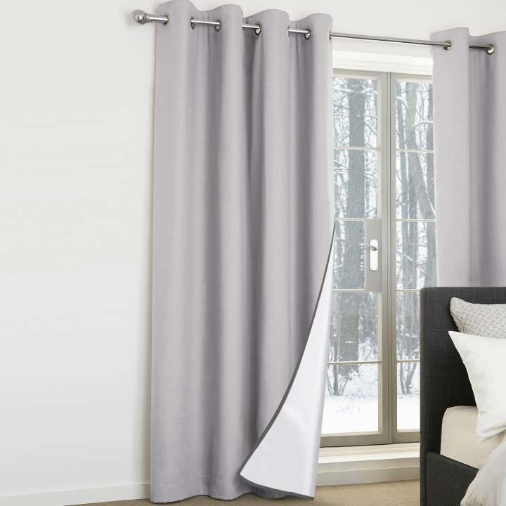 Cortinas térmicas baratas gris claro 135x240 cm - Juego de 2 | ID Market