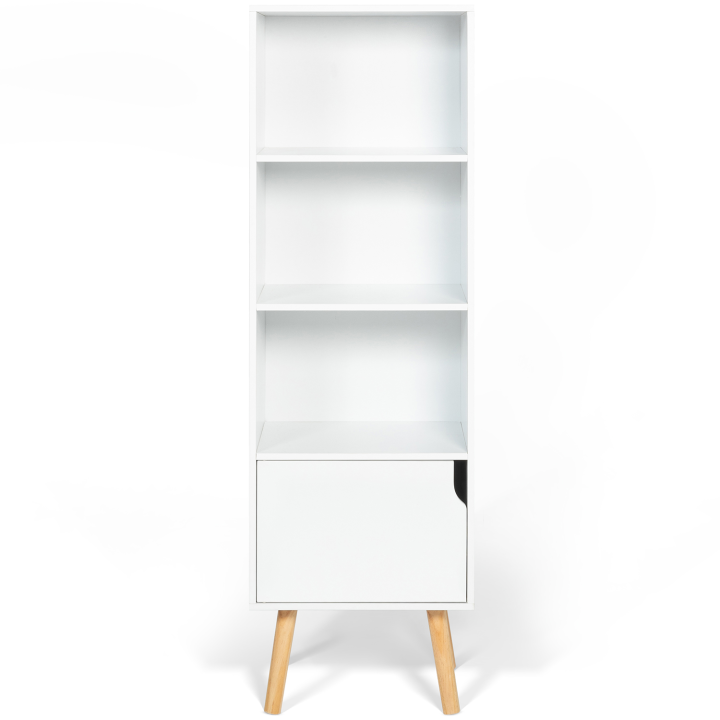 Bibliothèque étagère EMMIE scandinave bois blanc