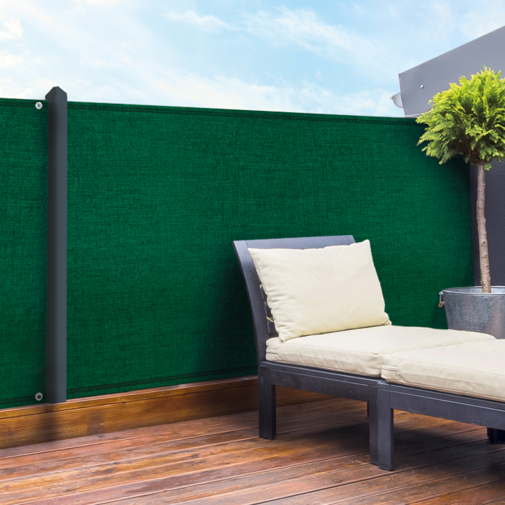 Pantalla de privacidad verde 1,2m x 10m blackout 90g m² | ID Market