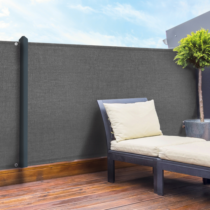 Pantalla de privacidad gris 1,5m x 10m blackout 90g m² | ID Market