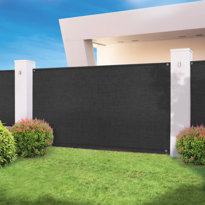 Pantalla opaca 1,8 m x 10 m 300 g m² negro| ID Market