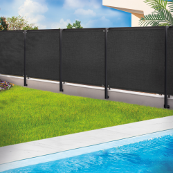 Pantalla de privacidad negra 1,5m x 10m blackout 220g m² | ID Market