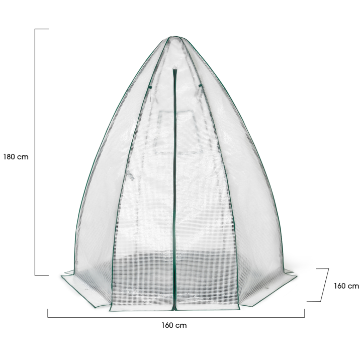 Serre d'hivernage dôme 160 x 160 x 180 cm balcon et terrasse
