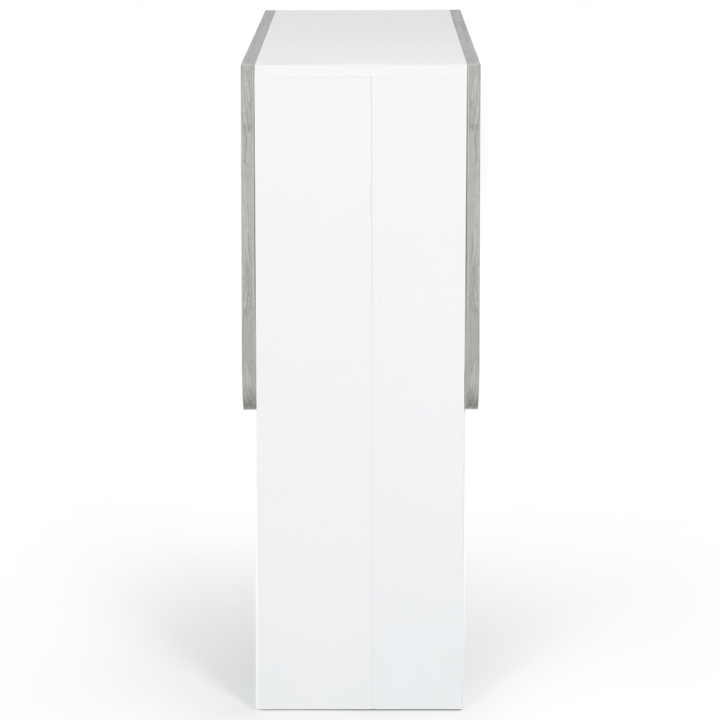 Table console pliable EDI 2-4 personnes blanche plateau effet béton 103 x 76 cm