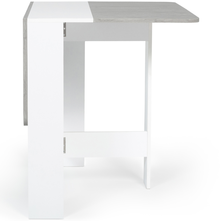 Table console pliable EDI 2-4 personnes blanche plateau effet béton 103 x 76 cm