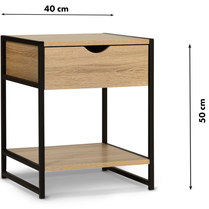 Lot de 2 tables de chevet DETROIT  design industriel