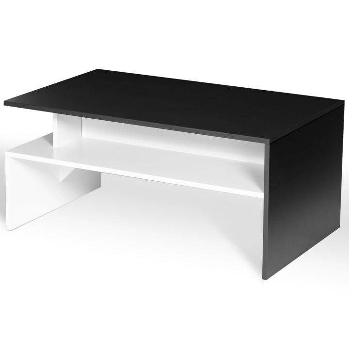 Table basse GABI blanche et noire multirangements