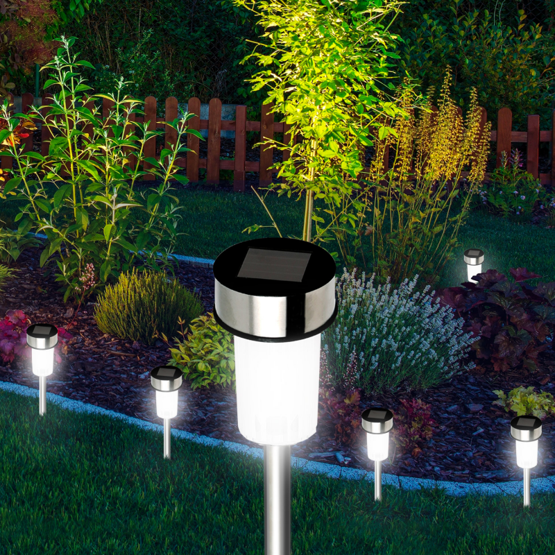 Set de 4 luminaires solaires LED éclairage jardin lumière extérieur boule  terrasse balcon - Achat/Vente lampe solaire jardin pas cher 