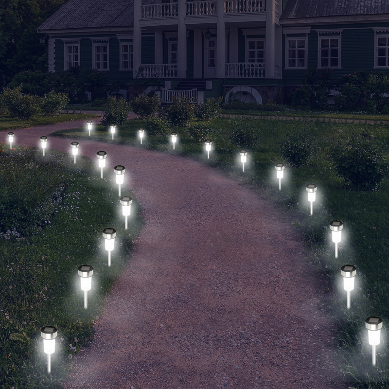 BESTA - Lampes solaires sur piquet de jardin – Lot de 2 lanternes