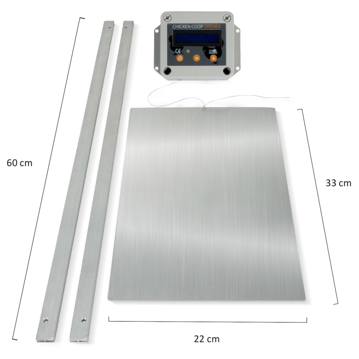 Porte automatique verrouillable pour poulailler avec capteur de luminosité et minuterie 22 x 33 cm