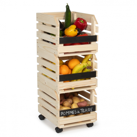 2 caisses en bois pour fruits/légumes - Triangle Outillage