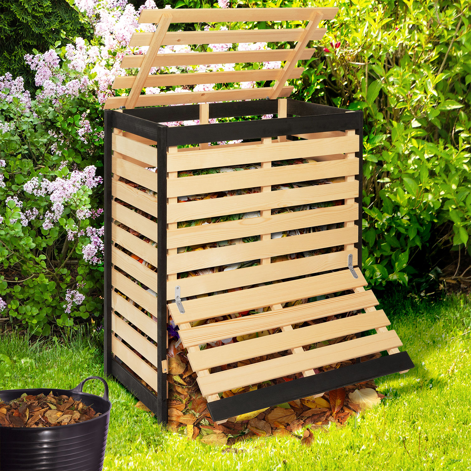 Composteur de jardin en bois bac à compost 350L
