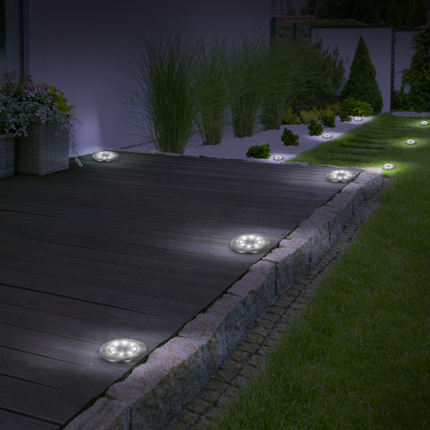 Lampe solaire LED décoration de lit de jardin éclairage maison d