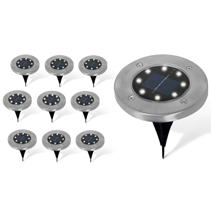 Lámpara solar de jardín Foco LED set de 10 | ID Market