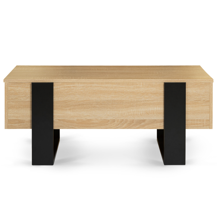 Table basse plateau relevable PHOENIX bois et noir