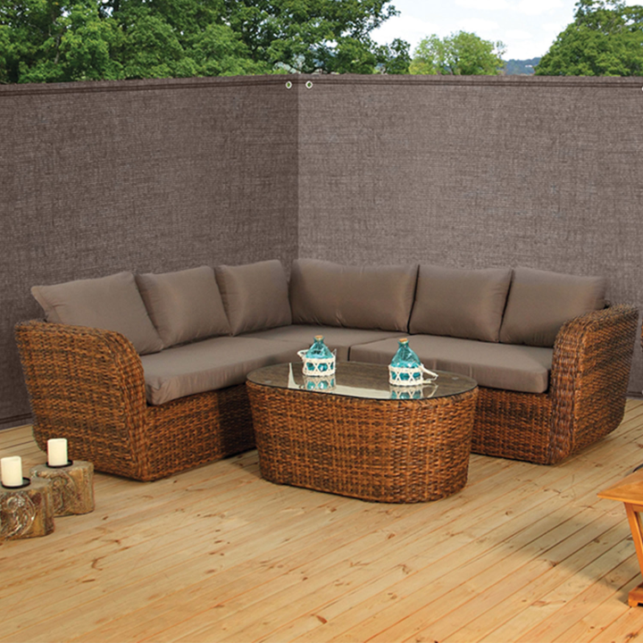 Brise vue renforcé 1 x 10 M taupe 220 gr/m² luxe PRO