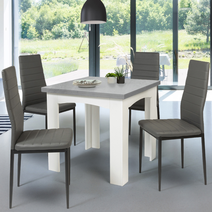 Mesa de comedor de hormigón encerado extensible barata para 6 a 8 personas | ID Market