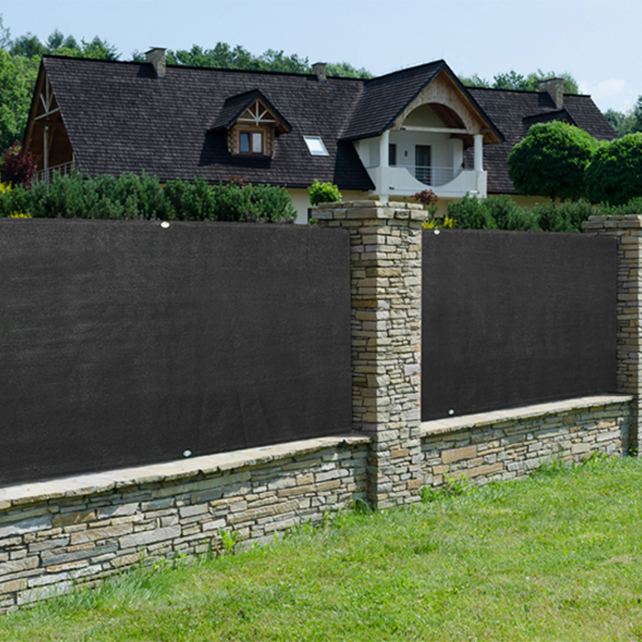 Brise vue haute densité 2 x 10 M noir 300 gr/m² qualité PRO