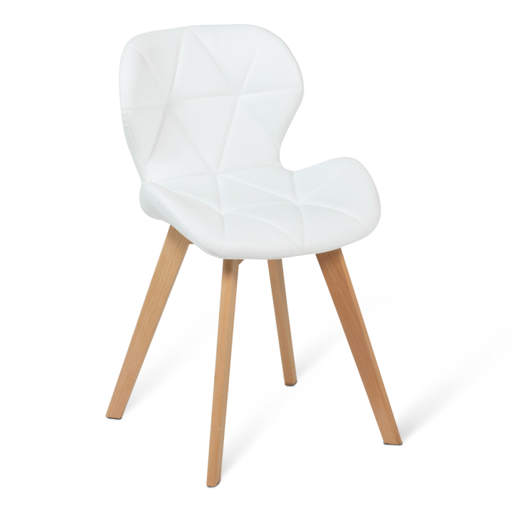 Lot de 4 chaises ROBINE blanches pour salle à manger