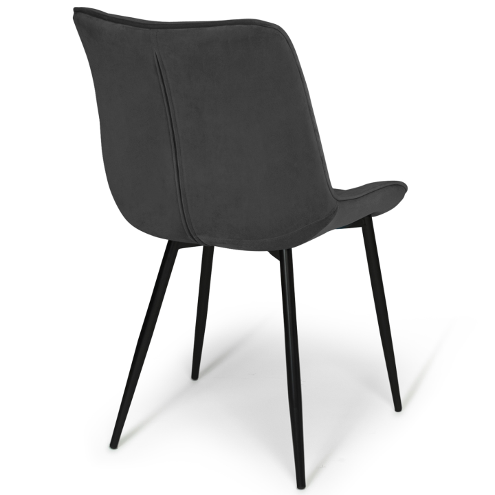 Lot de 4 chaises MADY en velours gris pour salle à manger