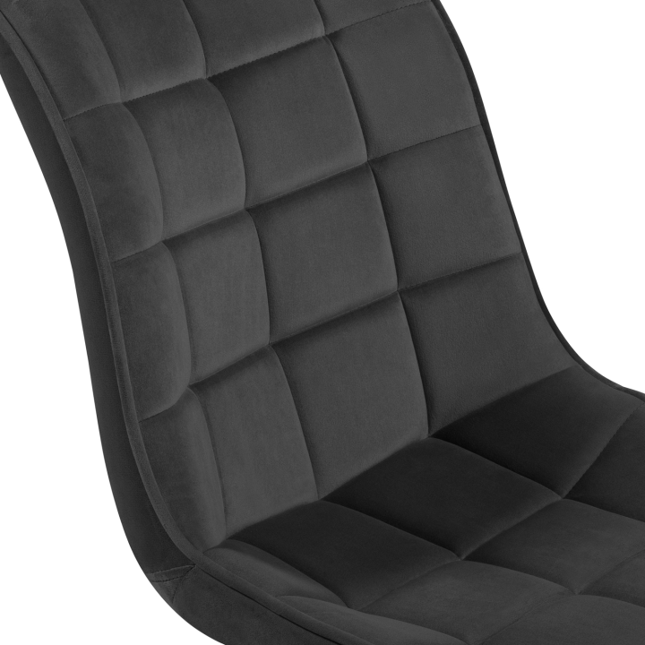 Lot de 4 chaises MADY en velours gris pour salle à manger