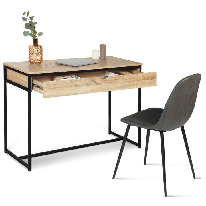 Bureau 1 tiroir DETROIT design industriel