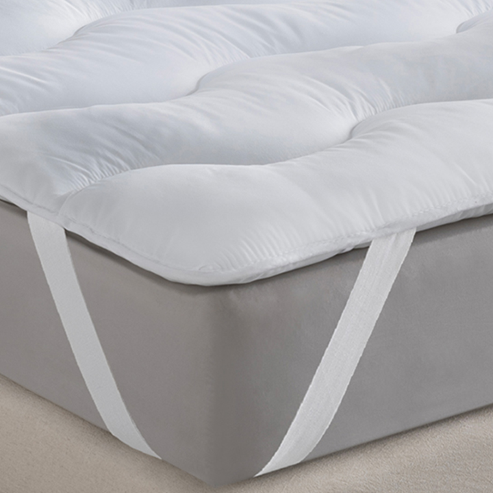 Surmatelas 140x190 CM EDA épais et moelleux surpiqûres vagues 600 gr