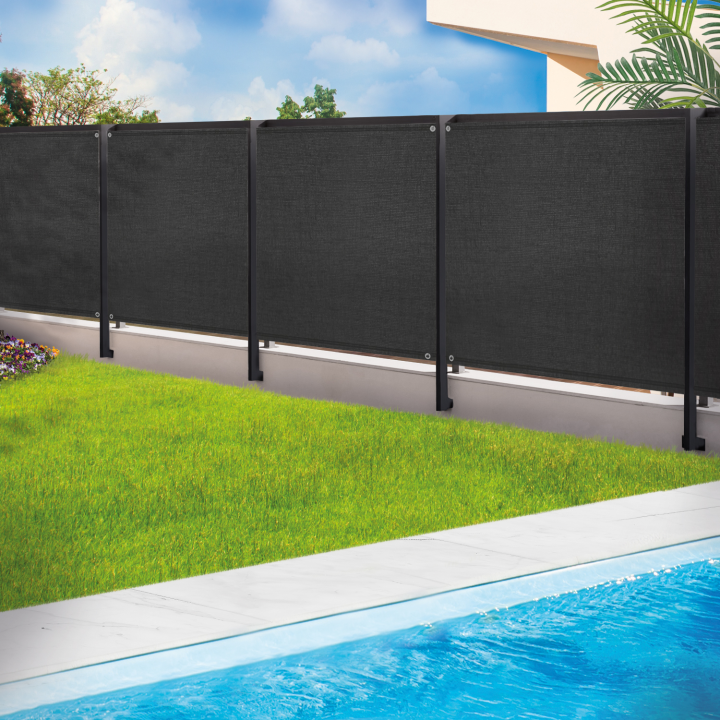 Biombo negro reforzado 1,2 m x 10 m blackout 220 g m² | ID Market