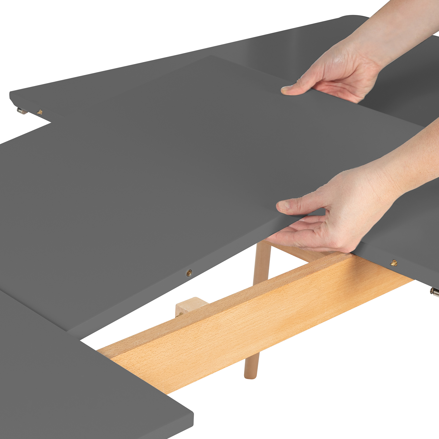 Idmarket Table scandinave extensible INGA 120-160 CM plateau bois pieds  blancs - Comparer avec