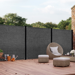 Pantalla de privacidad gris 1,2 m x 10 m blackout 400 g/m² premium | ID Market