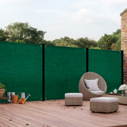 Pantalla de privacidad verde 1,5 m x 10 m blackout 400 g/m² premium | ID Market