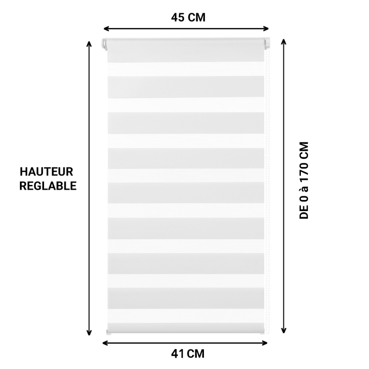 Juego de 2 estores enrollables blancos día/noche 45x170 cm | ID Market