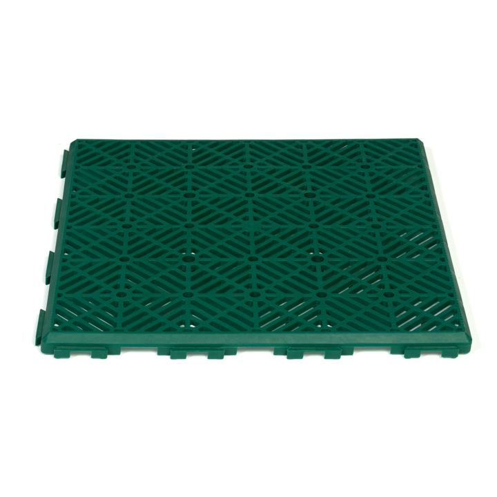 Lot de 10 dalles caillebotis de jardin vert 29.5x29.5 CM