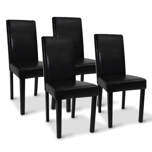 Chaises noires pas chères pour salle à manger x4 - Hannah