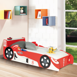 Lit voiture formule 1 rouge TEDDI 140x70cm