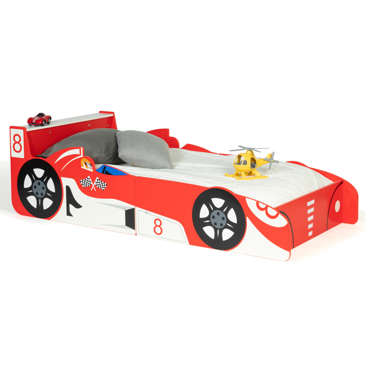 Lit voiture formule 1 rouge TEDDI 140x70cm