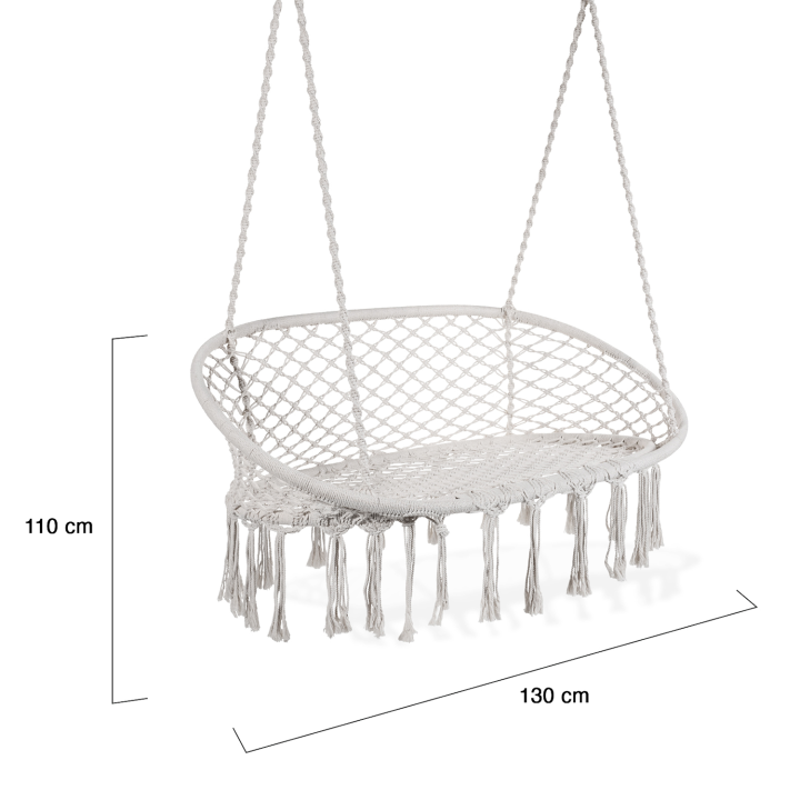 Banc suspendu bohème design macramé balancelle 2 places