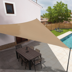 Sombra triangular vela color arena 5x5x5m | ID Market