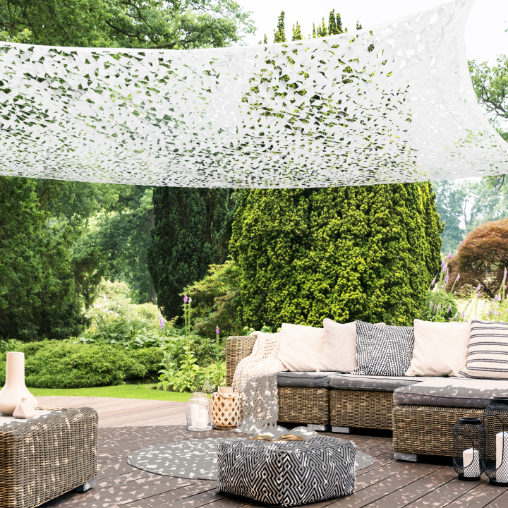 Vela sombra camuflaje blanco 4x6m | ID Market