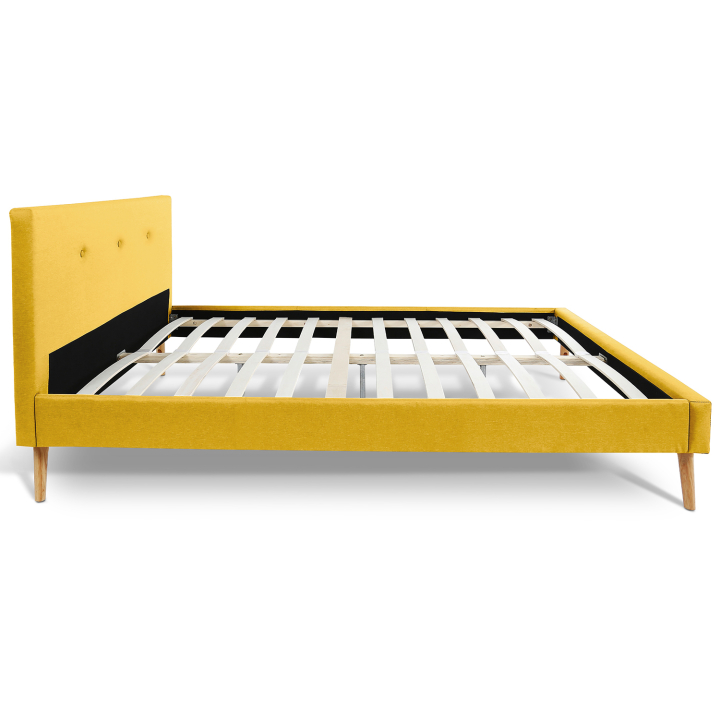 Cama escandinava 140x190 cm amarillo mostaza estilo nórdico - OSLO | ID Market