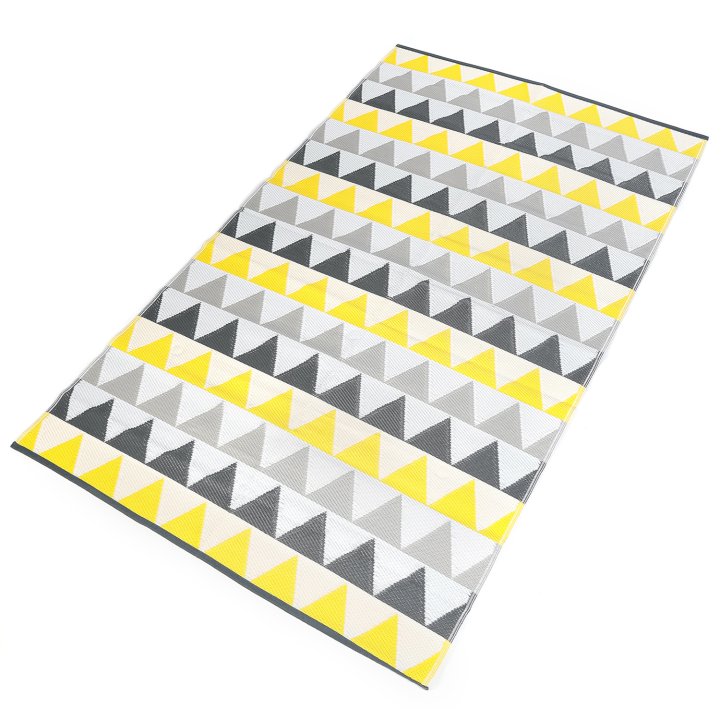 Tapis extérieur SARI triangles gris et jaune 180x280 CM