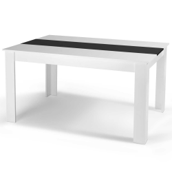 Mesa de comedor blanca y negra para 6 personas - GEORGIA | ID Market