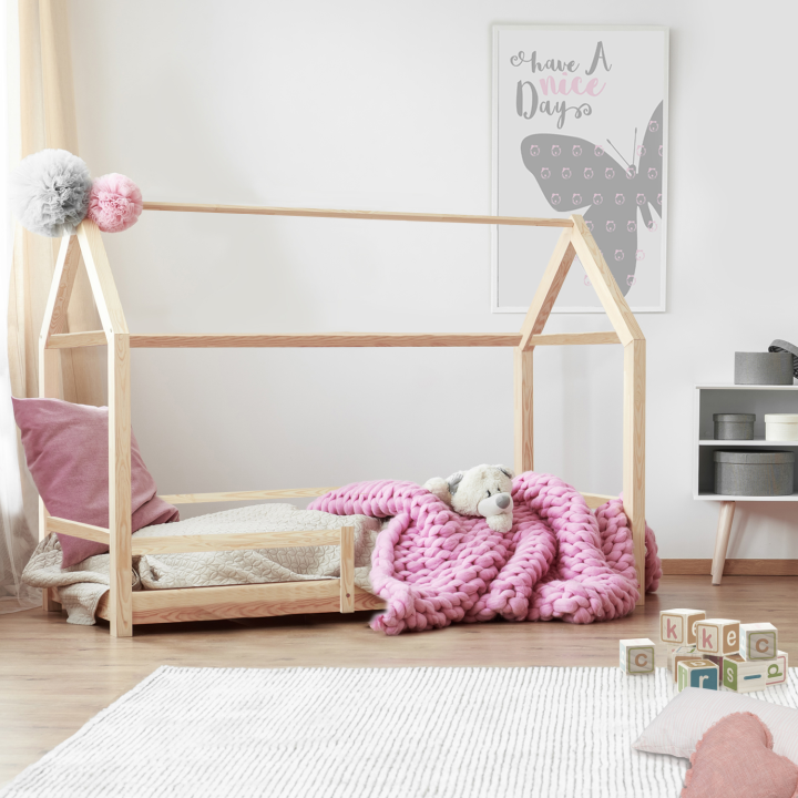 Cama cabina de madera barata 90x190 cm para niños - NESSI | ID Market