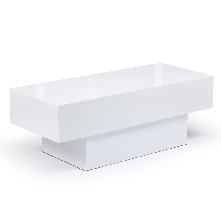 Table basse coulissante MARTA bois blanc