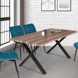 Mesa de comedor industrial con patas en forma de X 160 cm - DAKOTA | ID Market