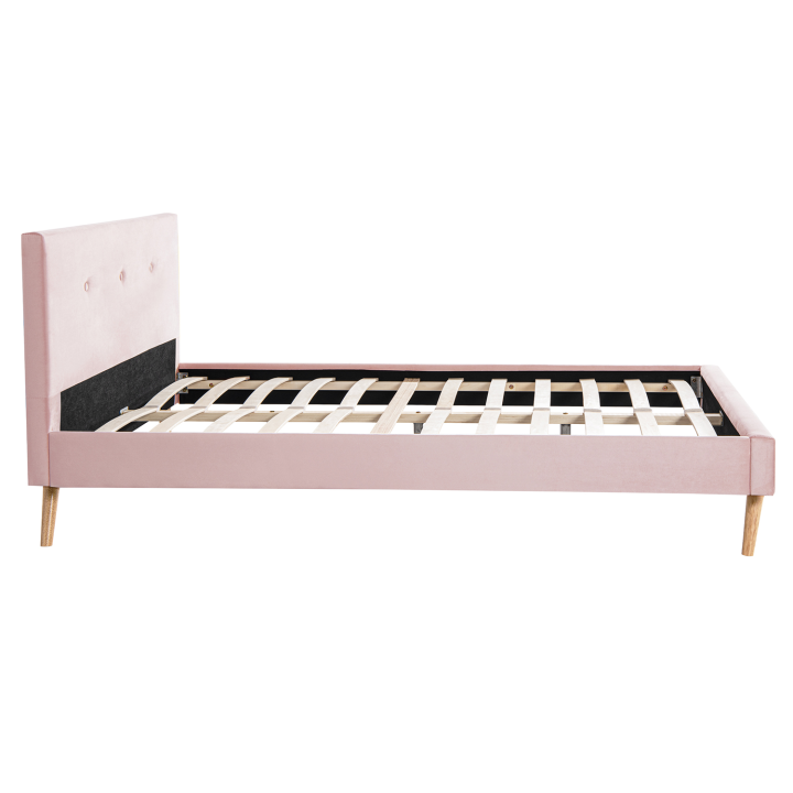 Cama escandinava 140x190 cm rosa estilo nórdico - OSLO | ID Market