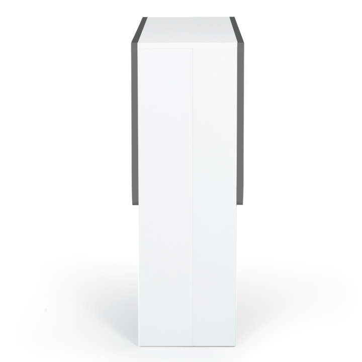 Table console pliable EDI 2-4 personnes bois blanc plateau gris 103 x 76 cm