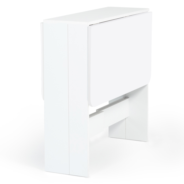 Table console pliable EDI 2-4 personnes bois blanc 103 x 76 cm