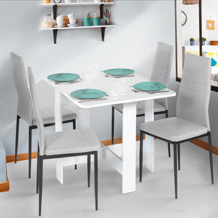 Table console pliable EDI 2-4 personnes bois blanc 103 x 76 cm